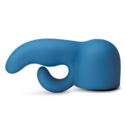 Blue silicone G-spot and rabbit wand attachment.