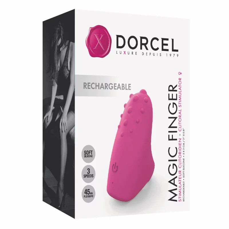 Pink Magic Finger clitoral vibrator made of soft silicone with 3 speeds.