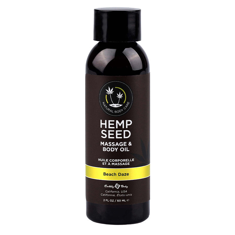 Hemp Seed Massage and Body Oil in Beach Daze scent, 2 fl oz.