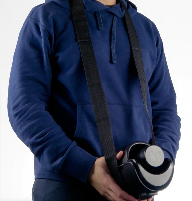 Keon neck strap for automatic masturbator in black.