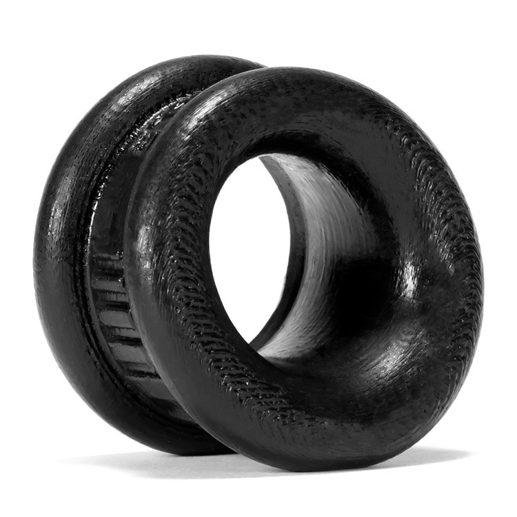 Black silicone neo angle ball stretcher and cock ring.