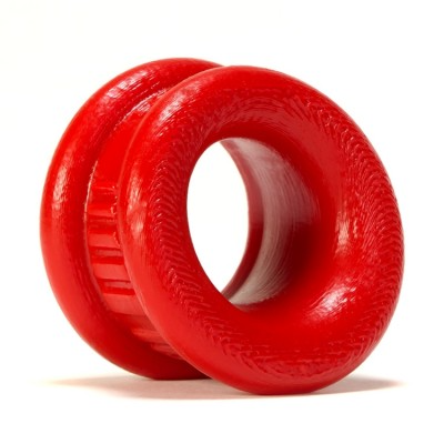 Red silicone neo angle ball stretcher and cock ring.