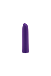 Purple slanted bullet vibrator with a smooth, angled tip.