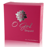 A pink box of Sliquid Organics O Gel lubricant with silver lettering.