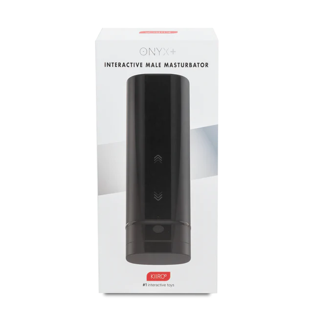 Black Onyx+ interactive male masturbator with up and down arrows.