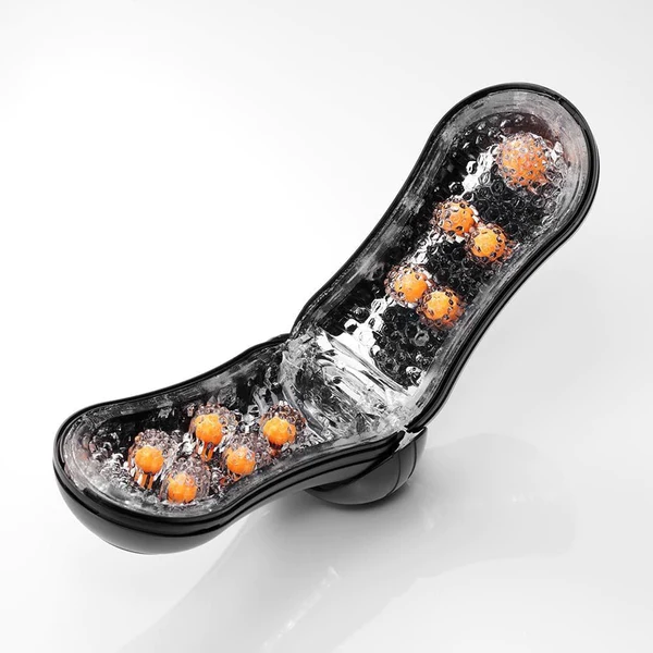 Tenga Flip Orb Strong Orange reusable waterproof stroker with orange orbs.
