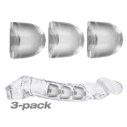 Clear cocksheath inserts in a 3-pack with a textured insert.