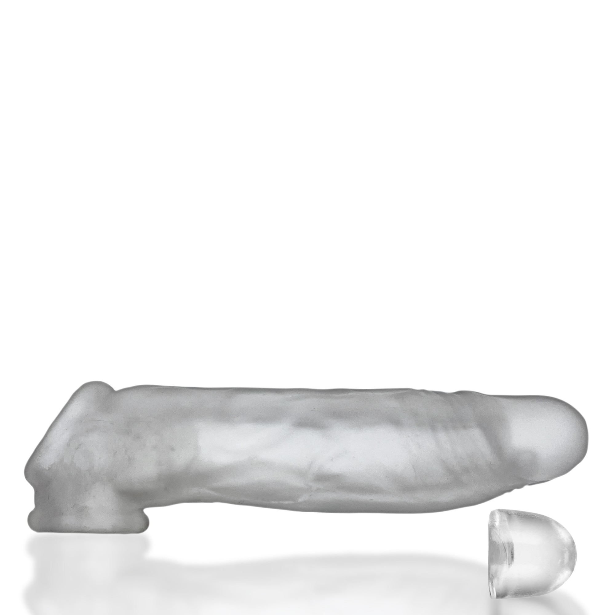 Clear silicone cock sheath with a removable insert.