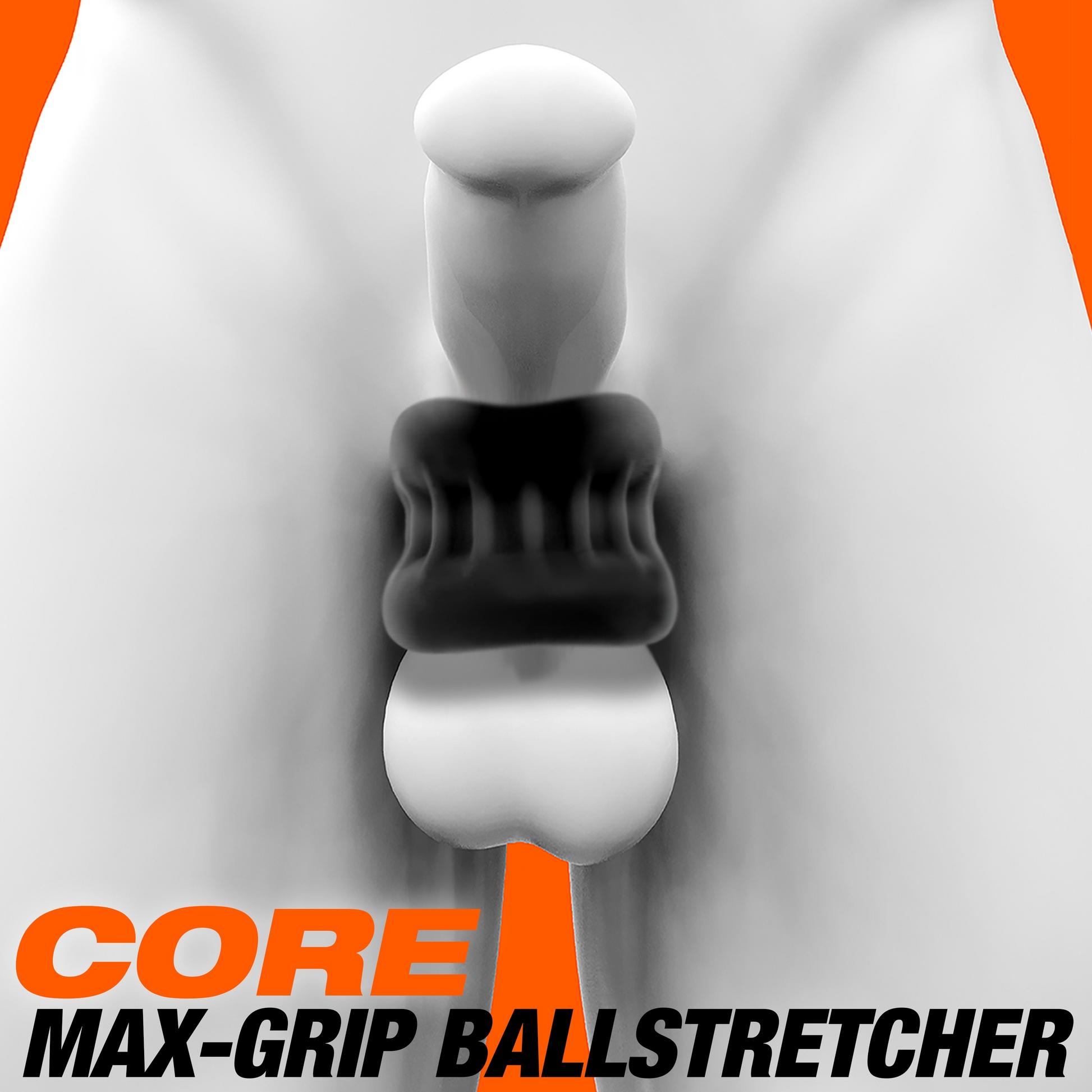 Core Silicone Ball Stretcher with ribbed grip in black.