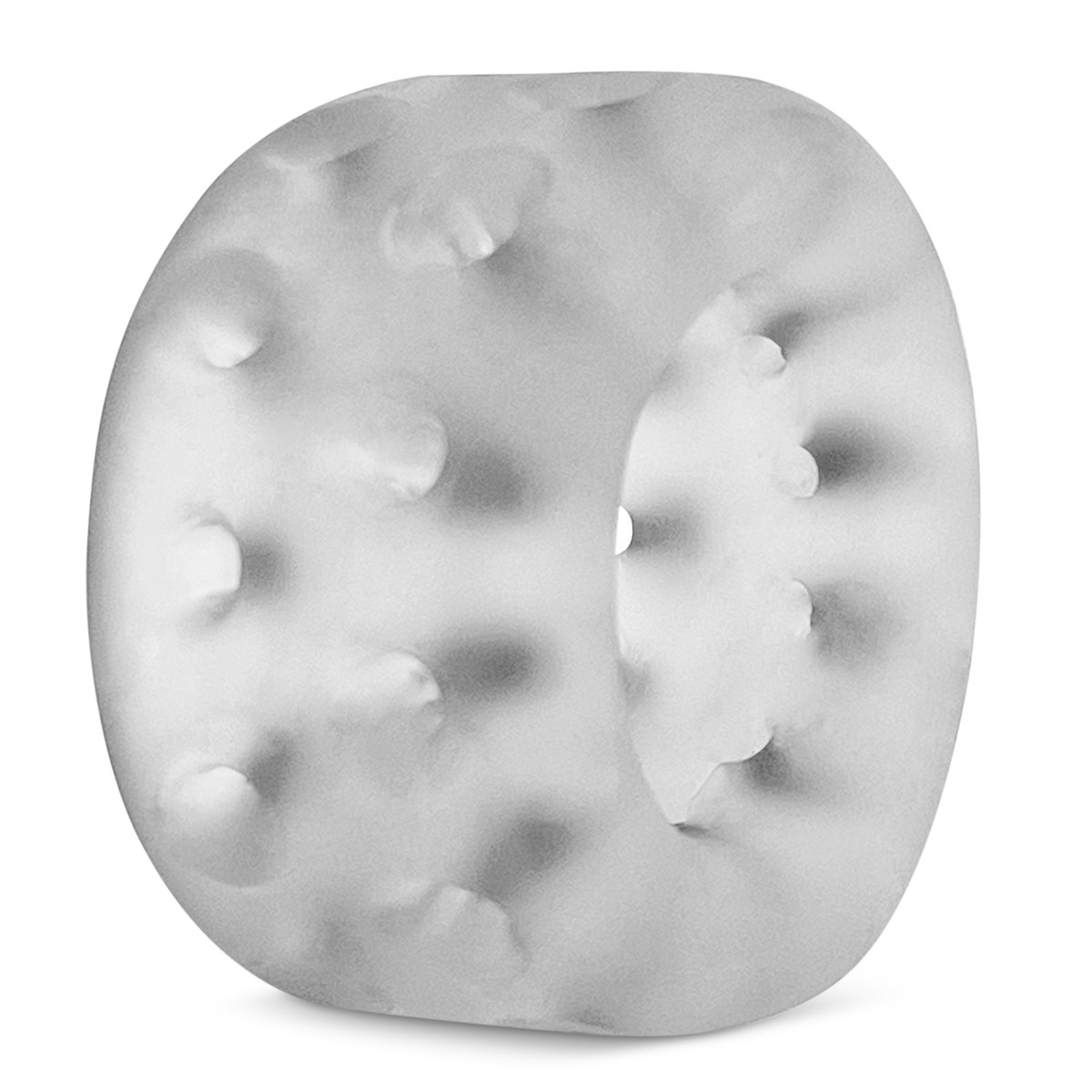 Clear ice-colored silicone ball stretcher with raised bumps.