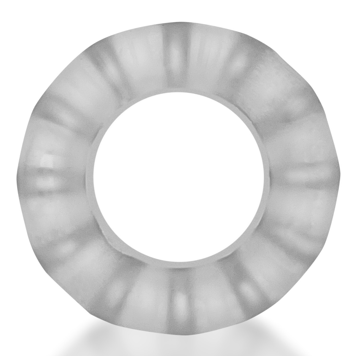 Clear ice silicone ball stretcher with ribbed texture.