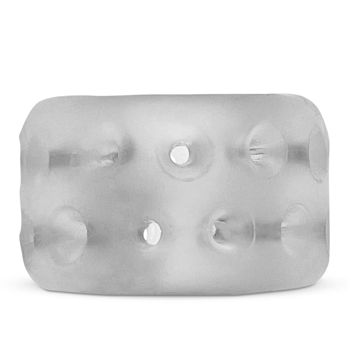 Clear ice silicone ball stretcher with multiple holes.