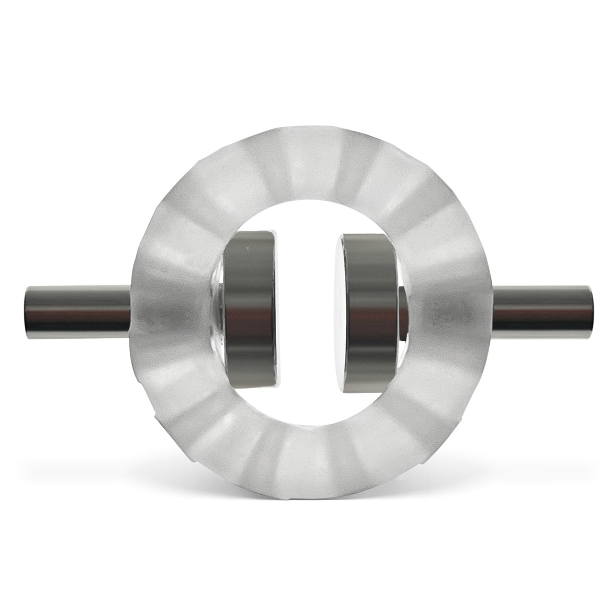 Clear ice electro silicone ball stretcher with metal rods.