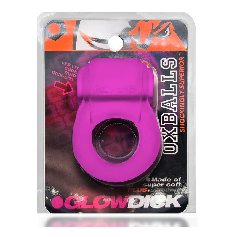 Pink LED silicone cock ring with ergonomic grip.