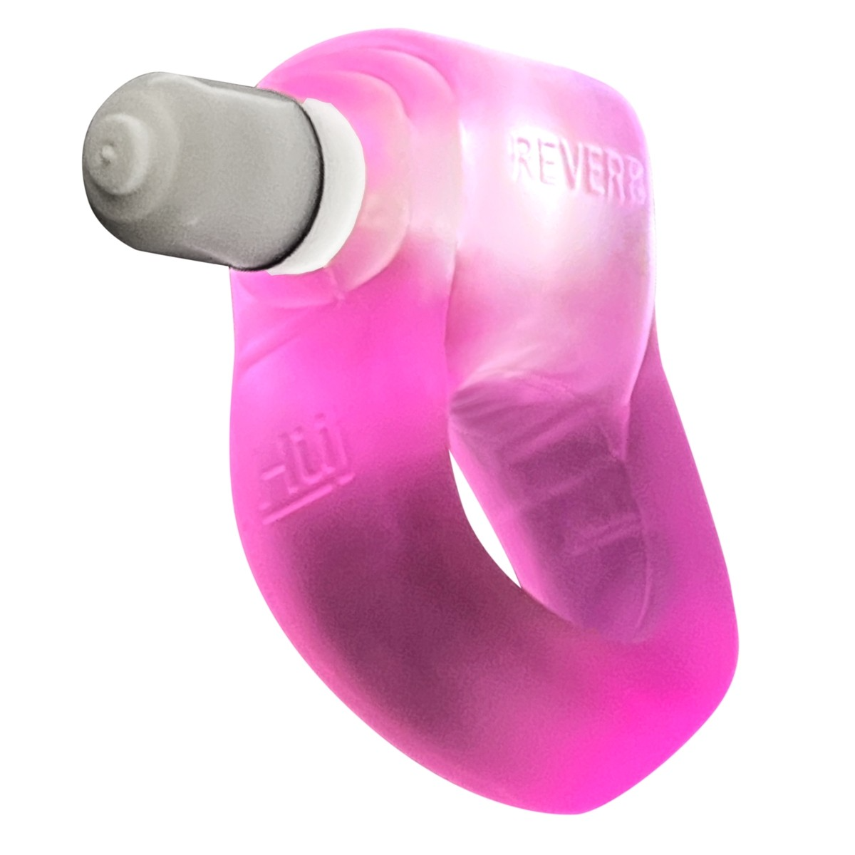 Pink LED silicone cock ring with ergonomic grip.
