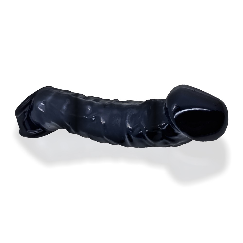 Black textured cocksheath with a smooth, bulbous tip.
