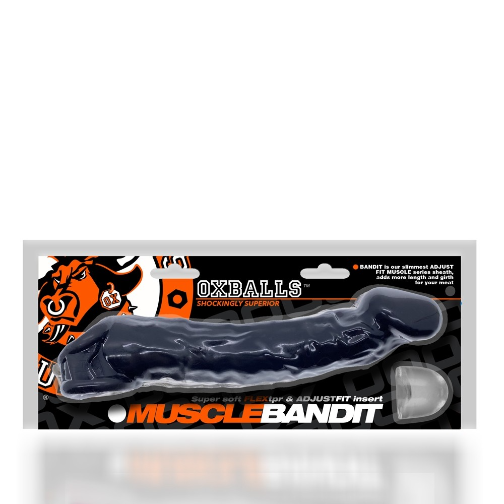 Black Muscle Bandit cocksheath with textured shaft and Adjustfit insert.