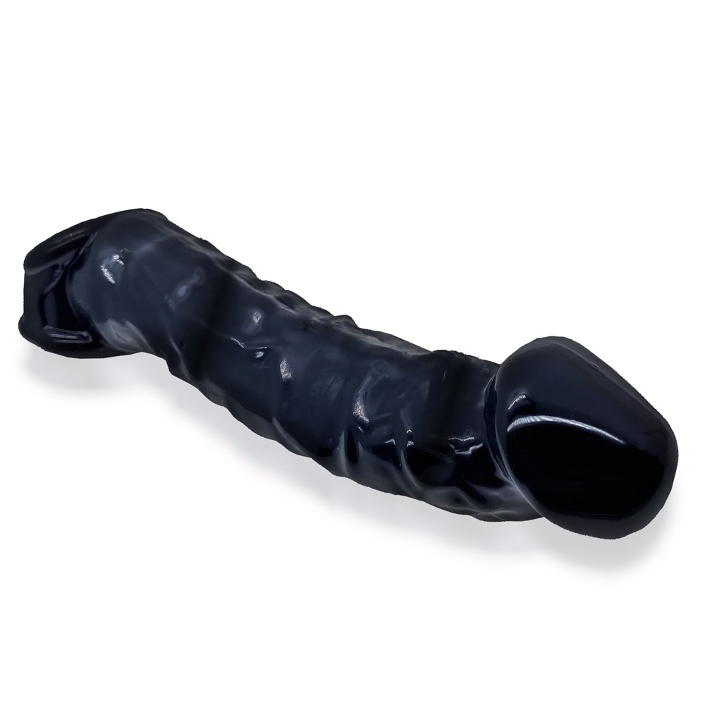 Black textured cocksheath with a flared tip.