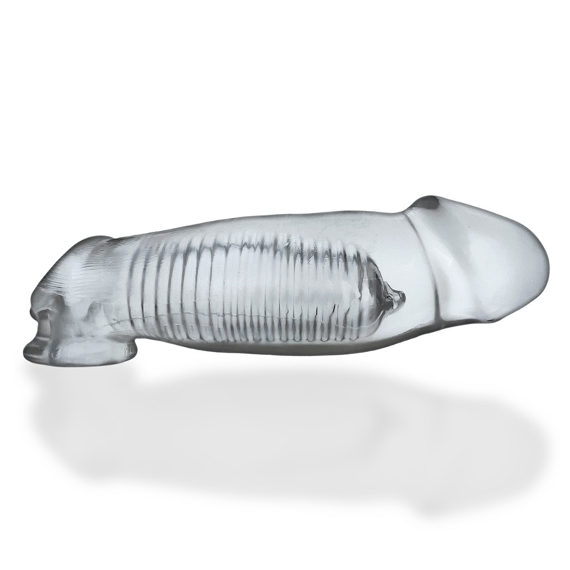 Clear cocksheath extension with inner ribs.