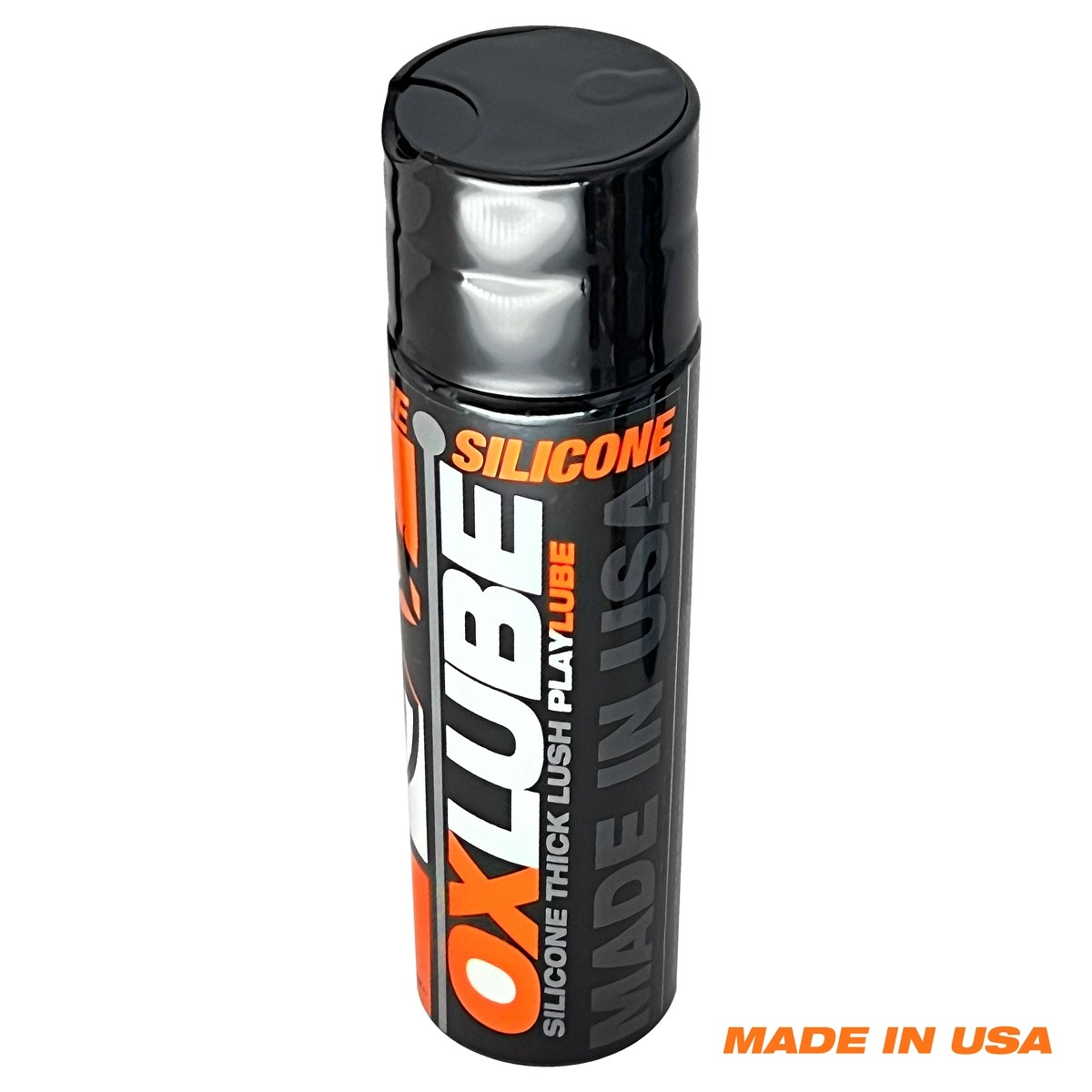 Bottle of Oxballs silicone lubricant with "MADE IN USA" visible.