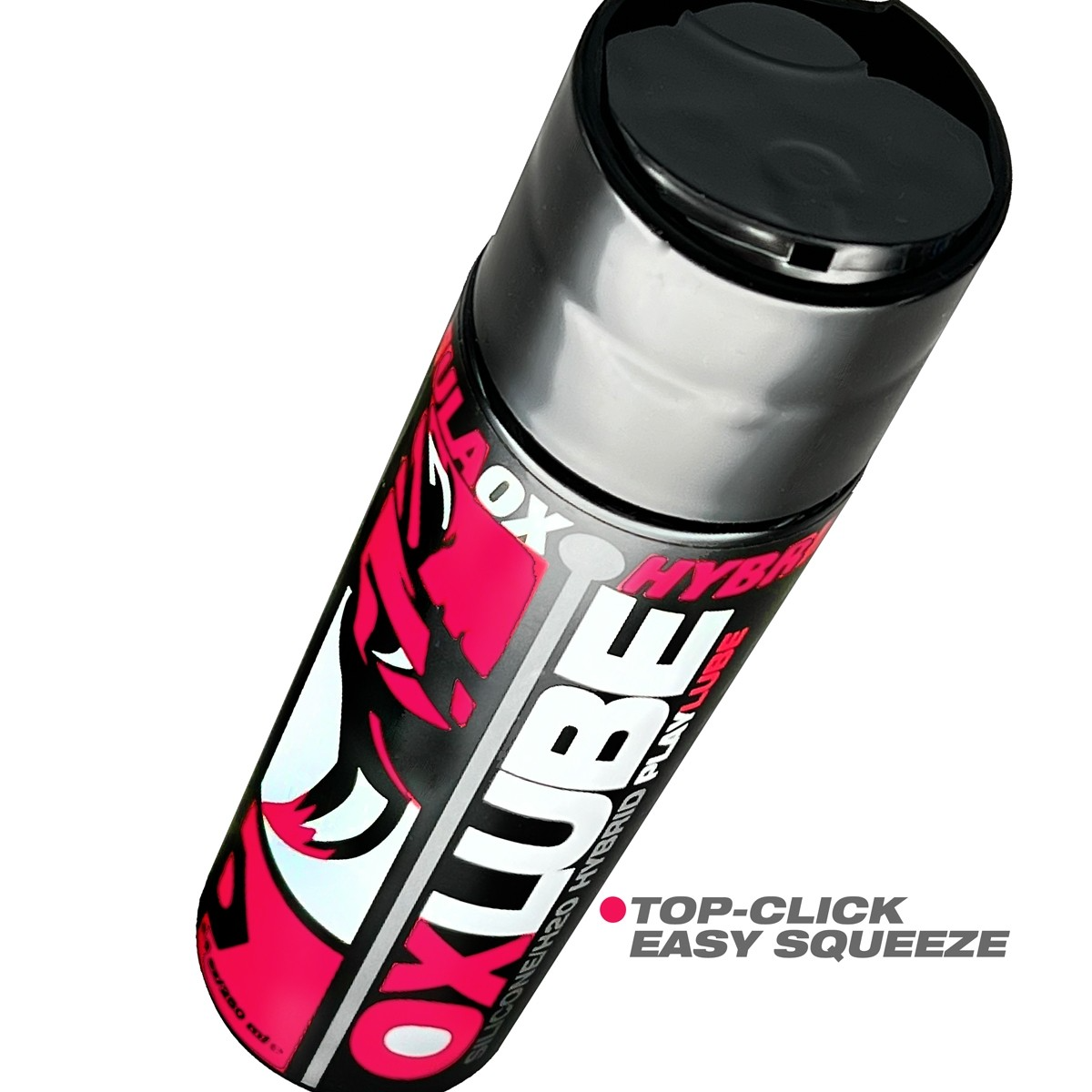 Oxballs hybrid silicone and water-based lubricant with a red bull graphic.
