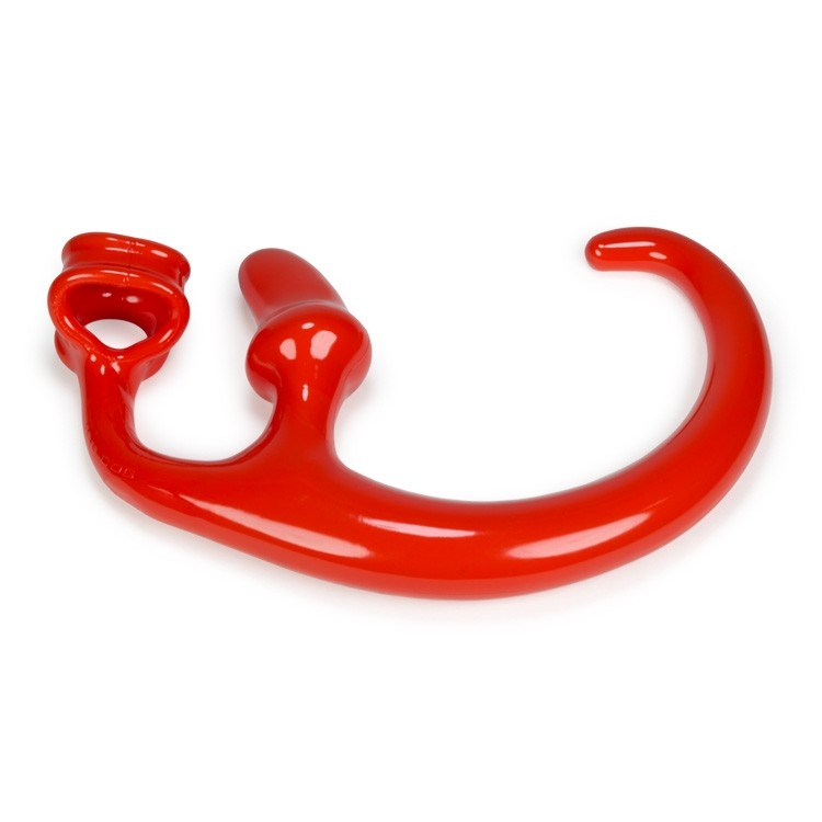 Red Alien Tail Anal Plug with Cocksling made of SuperFLEX TPR.