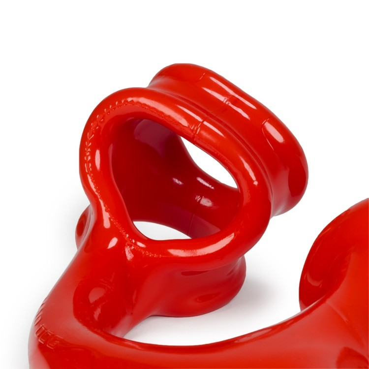 Red Alien Tail Anal Plug with Cocksling, made of SuperFLEX TPR.