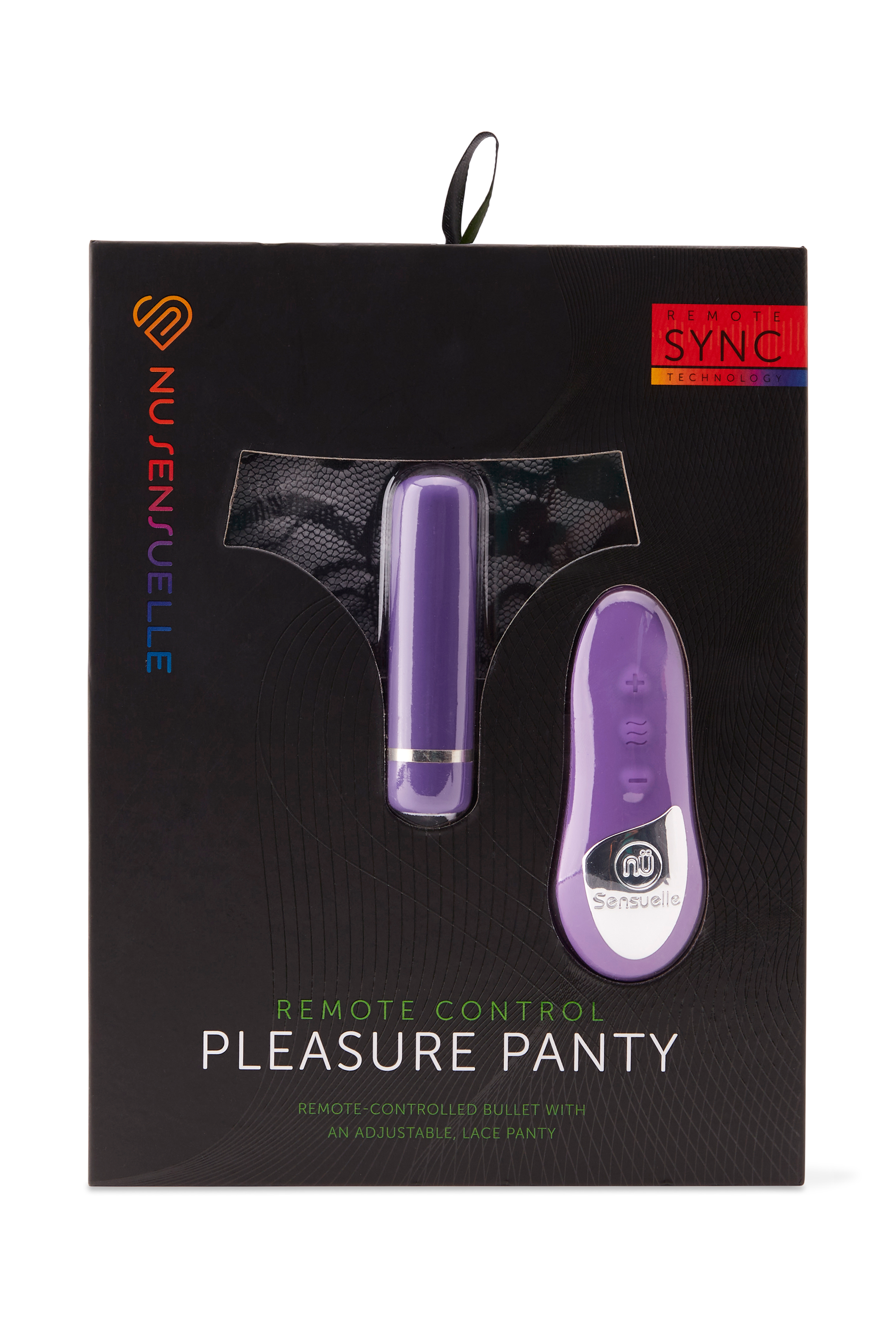 Nu Sensuelle remote control vibrating panty with purple bullet.
