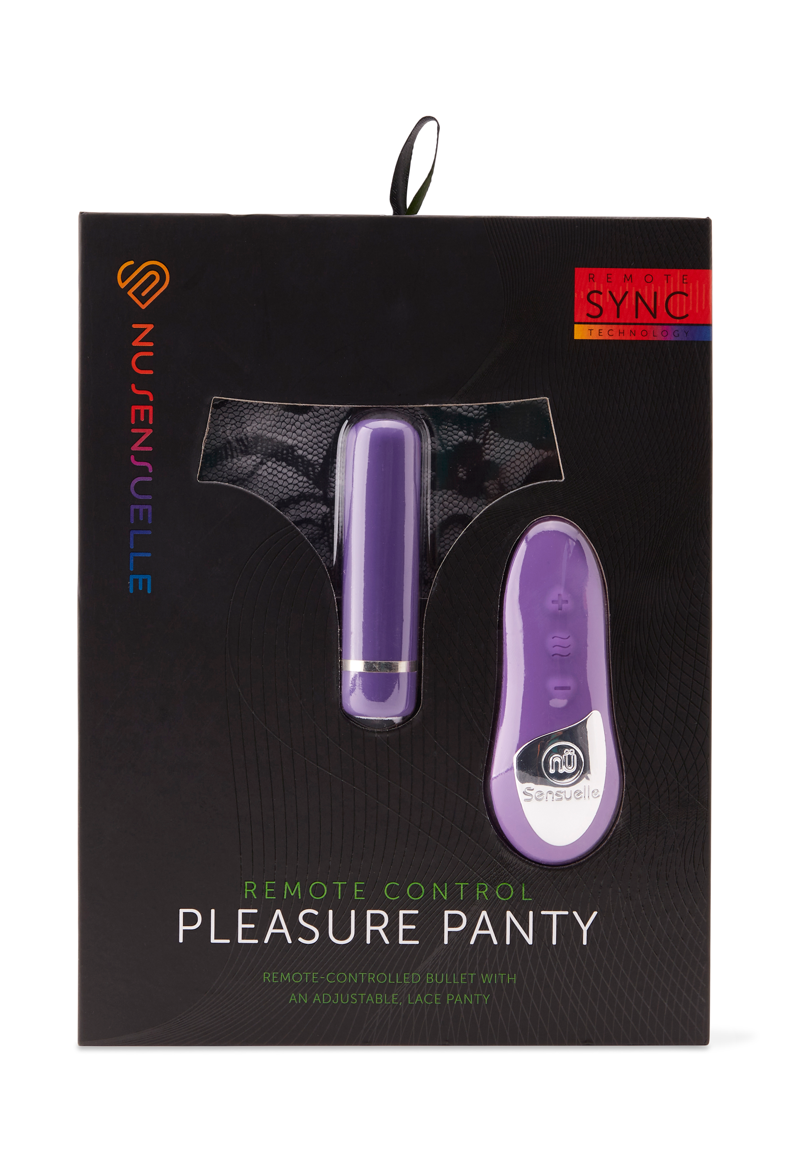 Nu Sensuelle remote control vibrating panty with purple bullet.