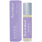 Pure Instinct Entice Pheromone Infused Perfume Oil roll-on bottle and box.