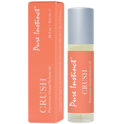 Pure Instinct Crush Pheromone Infused Perfume Oil roll-on bottle and box.