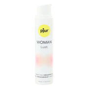 Pjur Woman Lust stimulating orgasm gel in a white pump bottle.