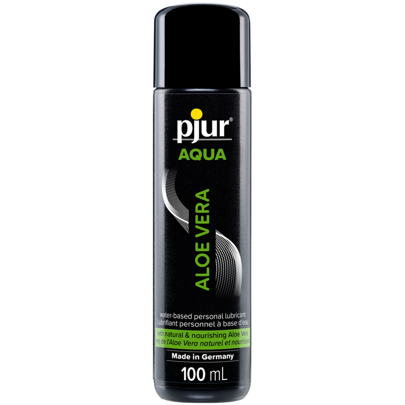 Pjur Aqua Aloe Vera water-based personal lubricant in a 100ml bottle.