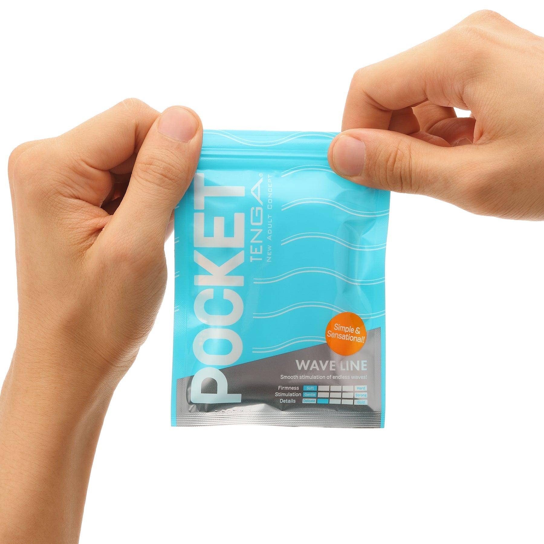 Pocket Tenga Wavy Line disposable male masturbator sleeve.