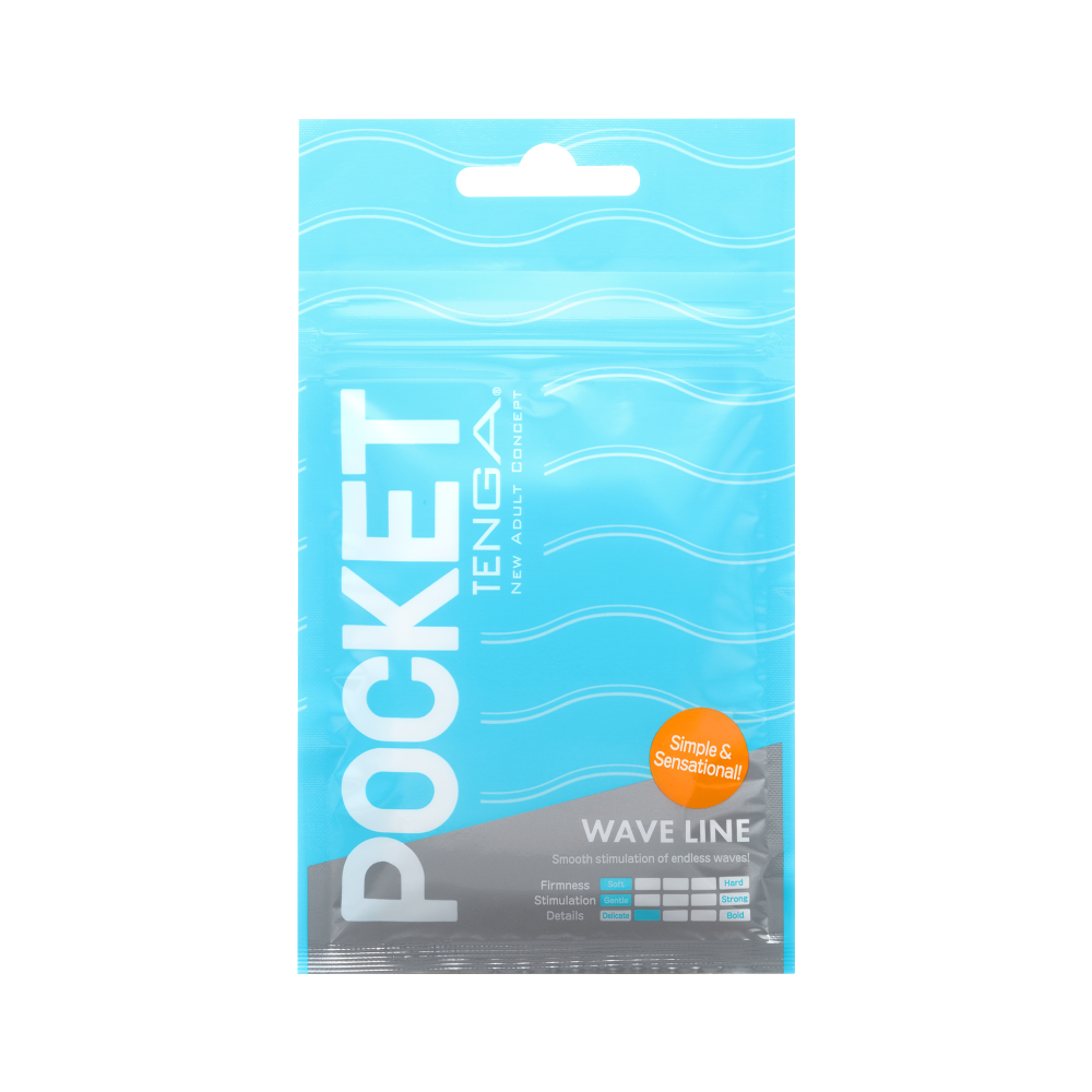 Pocket Tenga Wavy Line disposable male masturbator sleeve.