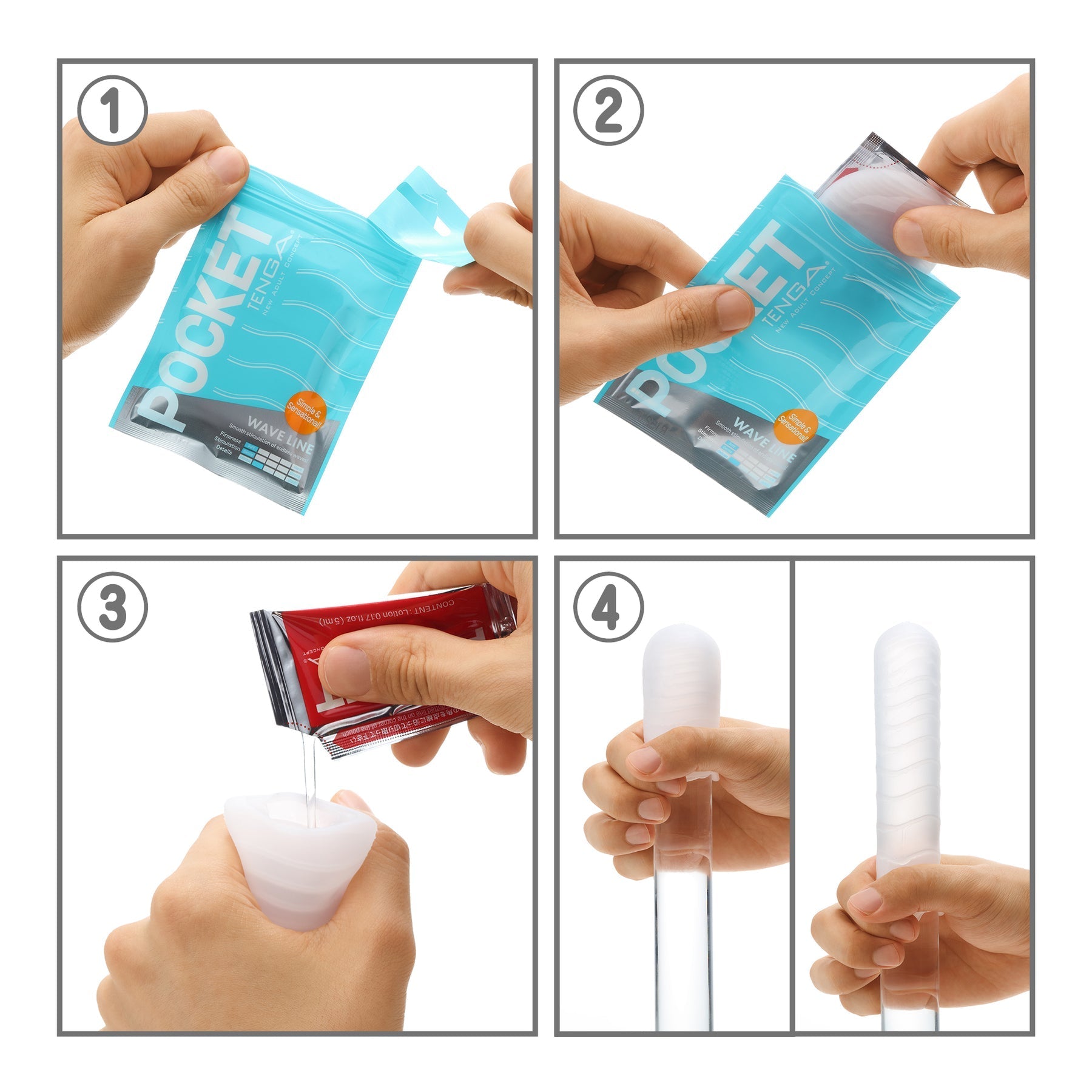 Pocket Tenga Click Ball disposable male masturbation sleeve with lubricant.