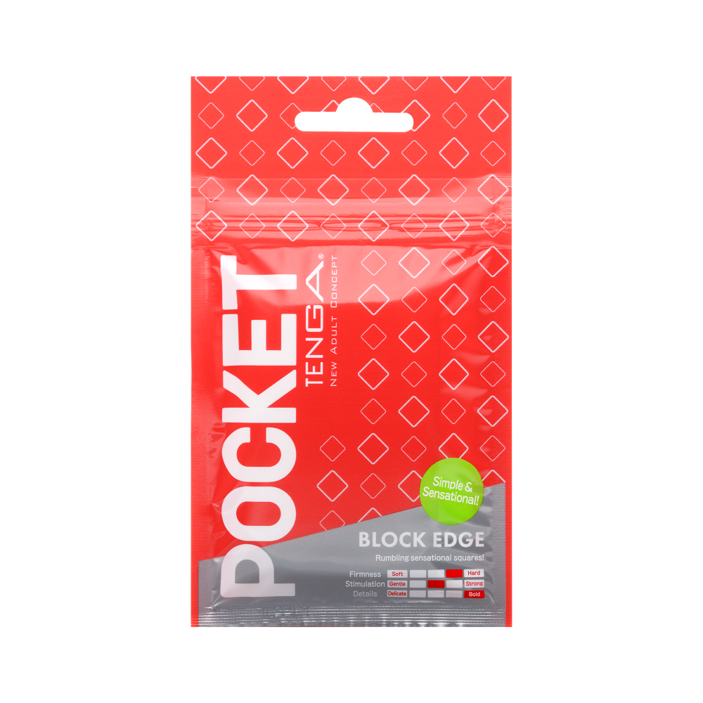 Pocket Tenga Block Edge disposable male masturbation sleeve.