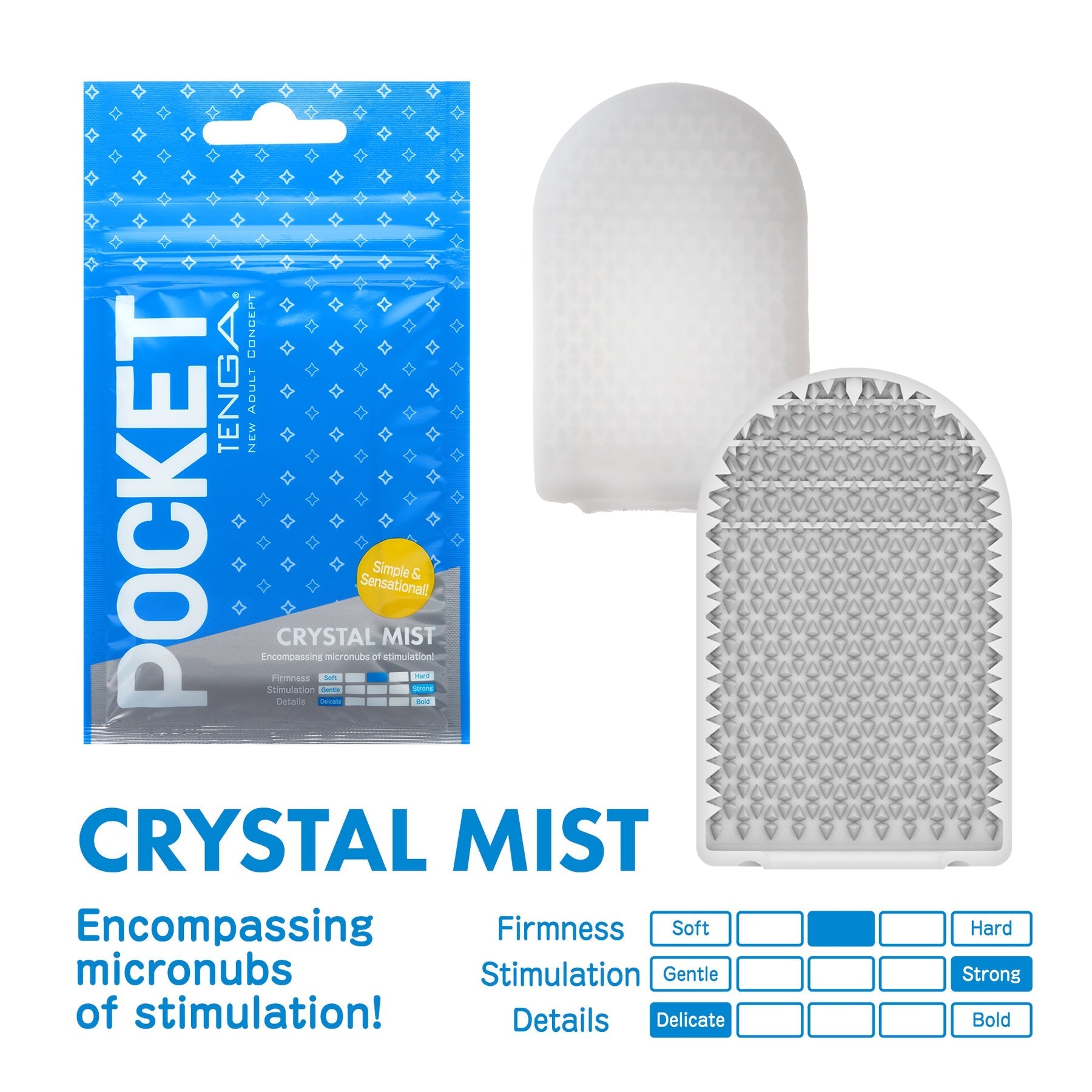 Crystal Mist Pocket Tenga disposable male masturbator with a textured interior.