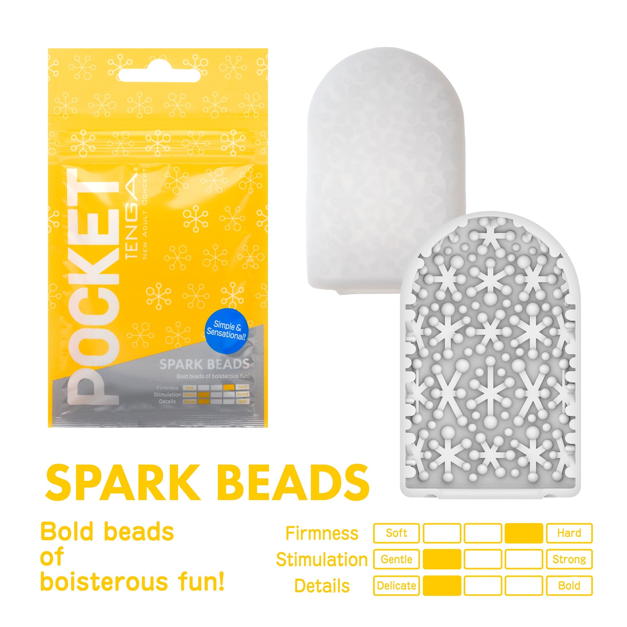 Pocket Tenga Spark Beads disposable male masturbator with textured interior.