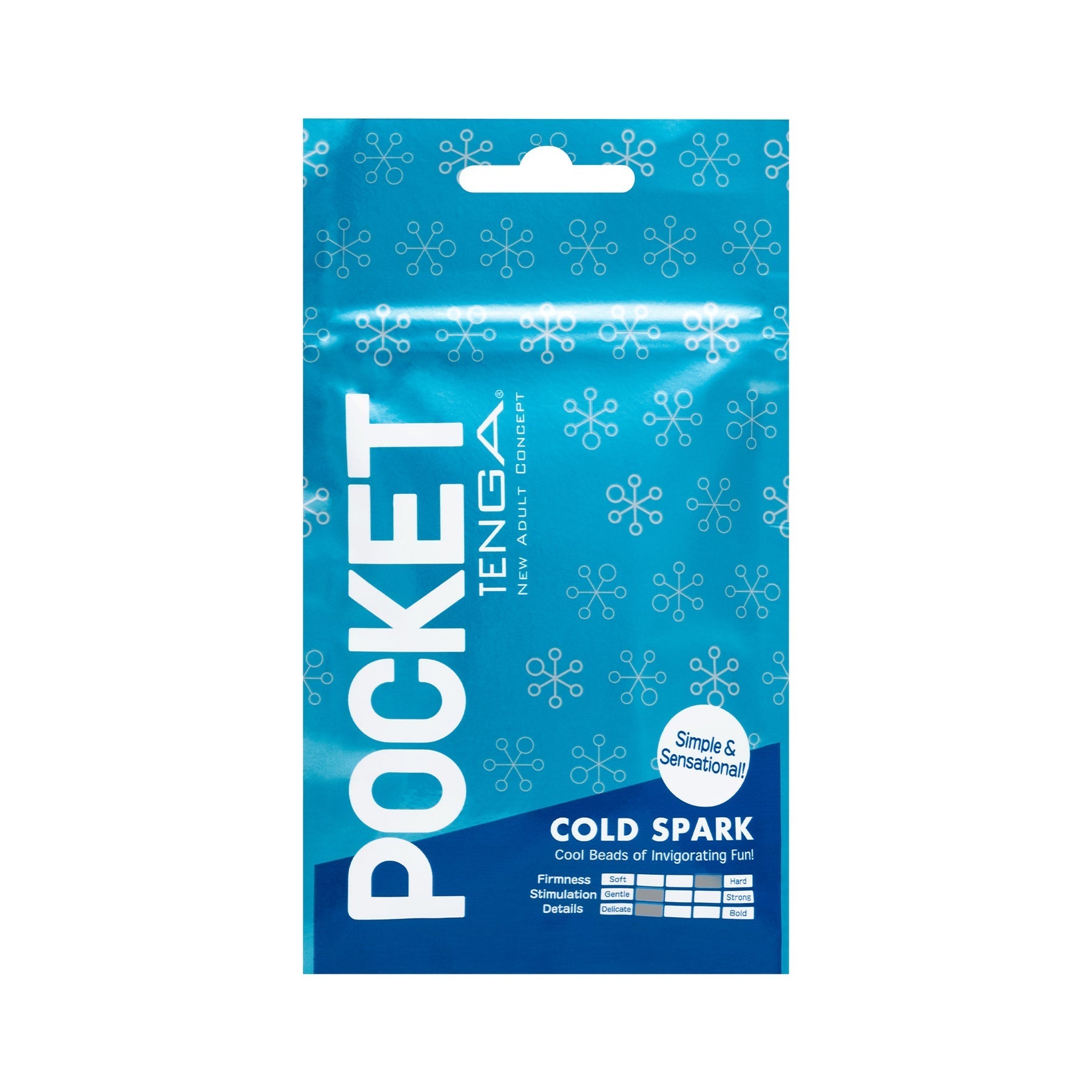 Pocket Tenga Cold Spark disposable male masturbator sleeve with snowflake pattern.