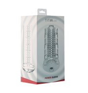 Titan Power Sleeve interactive male stroker with textured interior.