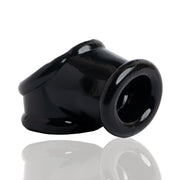Black FLEXtpr cocksling and ball stretcher with a smooth, curved design.