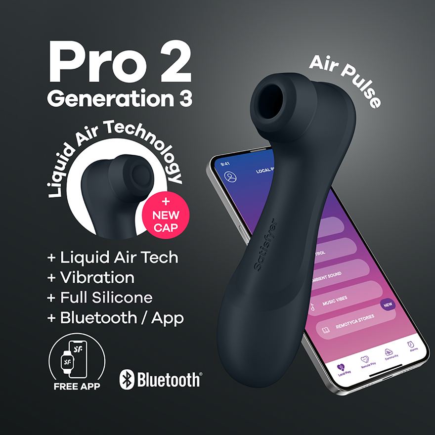 Satisfyer Pro 2 Generation 3 app-controlled clitoral vibrator with Liquid Air Tech.