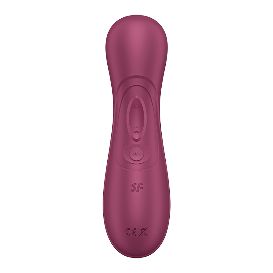 App-controlled wine red vibrator with pressure wave technology.