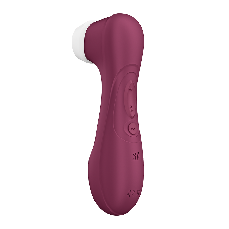 App-controlled wine red vibrator with pressure wave technology.