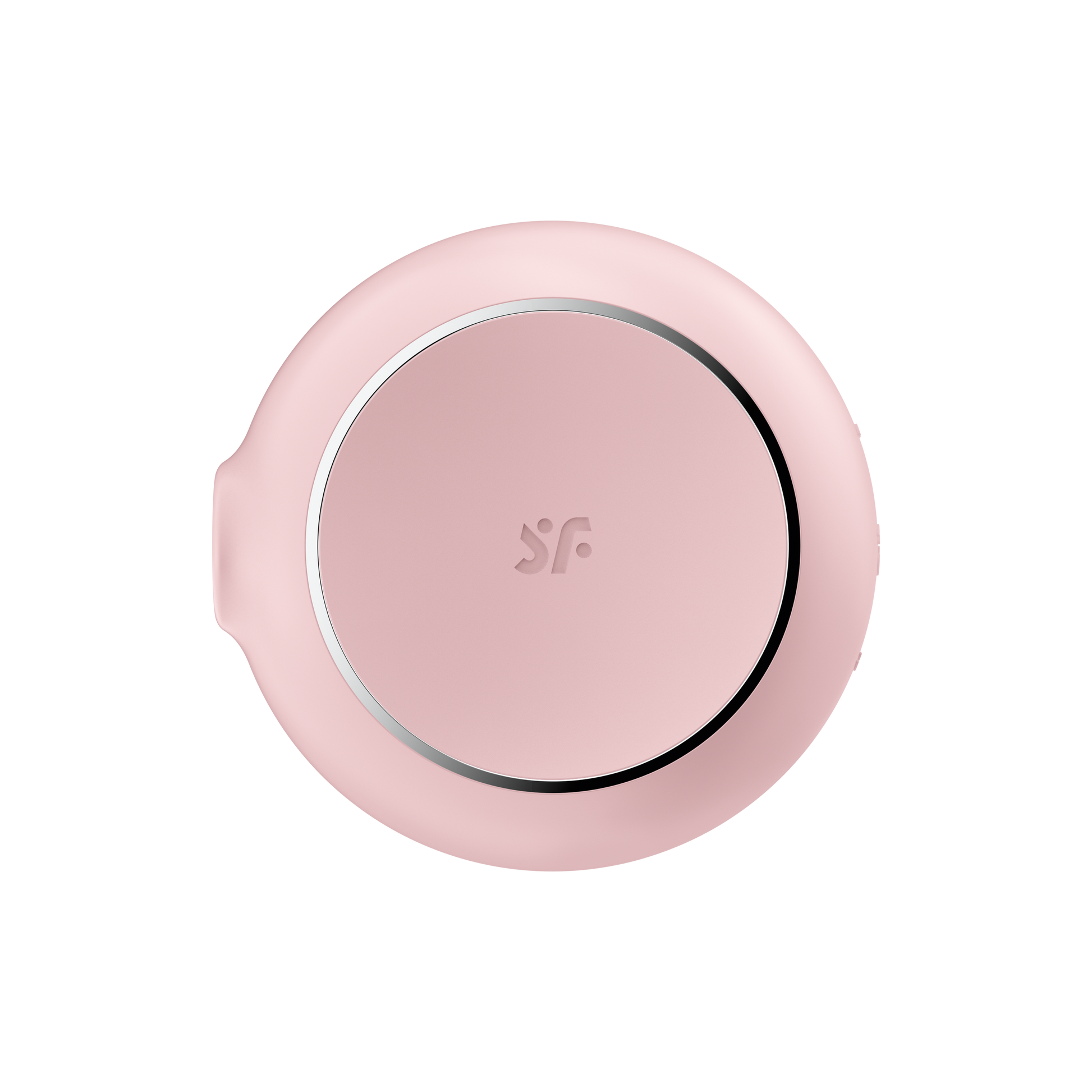 A pink Satisfyer Pro To Go 3 clitoral vibrator with a silver ring.