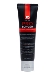 JO Prolonger Gel, a male genital desensitizing gel in a black tube.