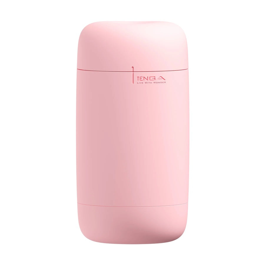 Pink Tenga Puffy Strawberry reusable stroker with soft texture.