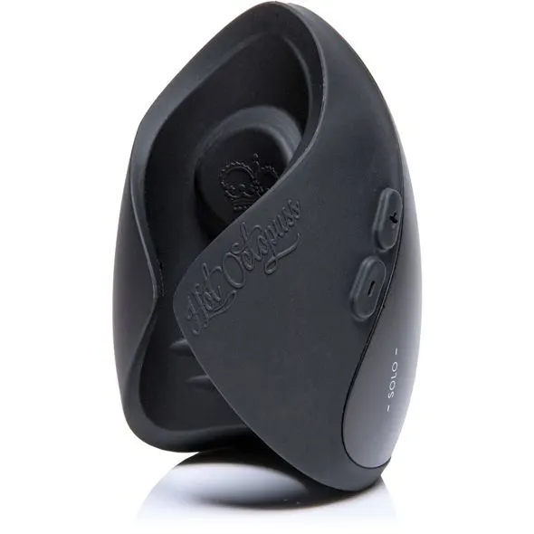 Black Hot Octopuss Pulse Solo Lux male massager with two buttons and text.