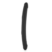 Black double-ended silicone dong, 42cm long.